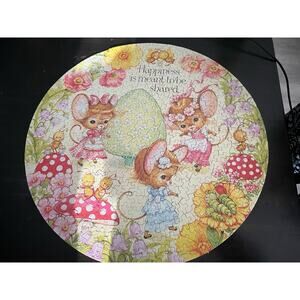 Vintage SPRINGBOK 500 pc PUZZLE Happyland Happiness Meant to be Shared Round